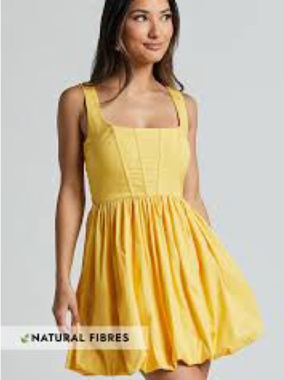 Showpo Yellow Bubble Hem Mini Dress